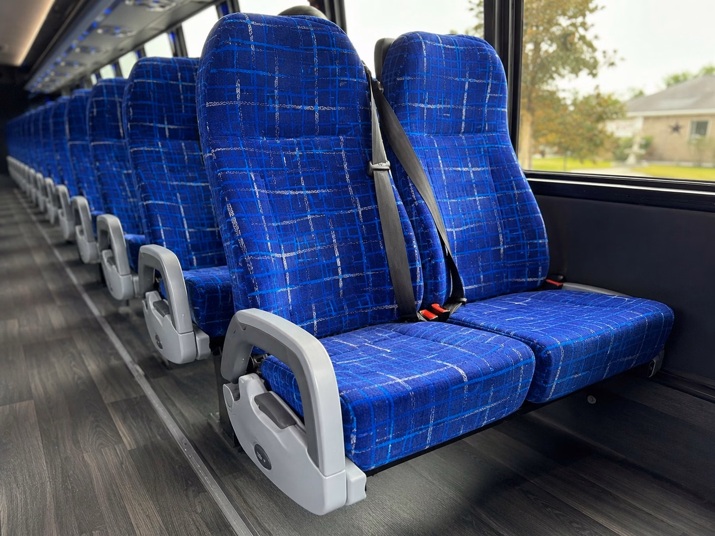 norman charter bus rental interior